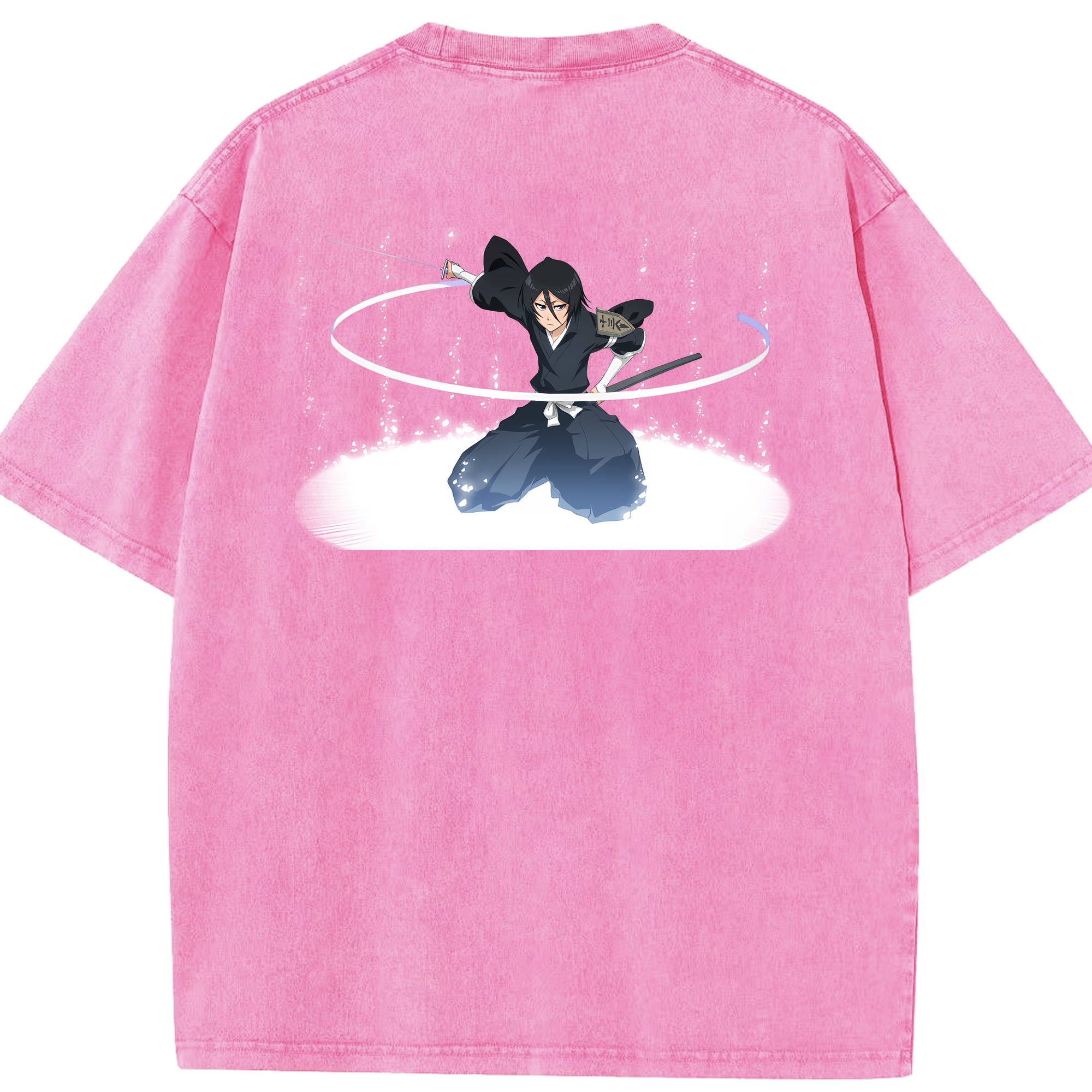 （画像用） ブリーチ 朽木ルキア BLEACH Kuchiki Rukia 綿100% ヴィンテージ風 半袖Tシャツ（背面プリント）